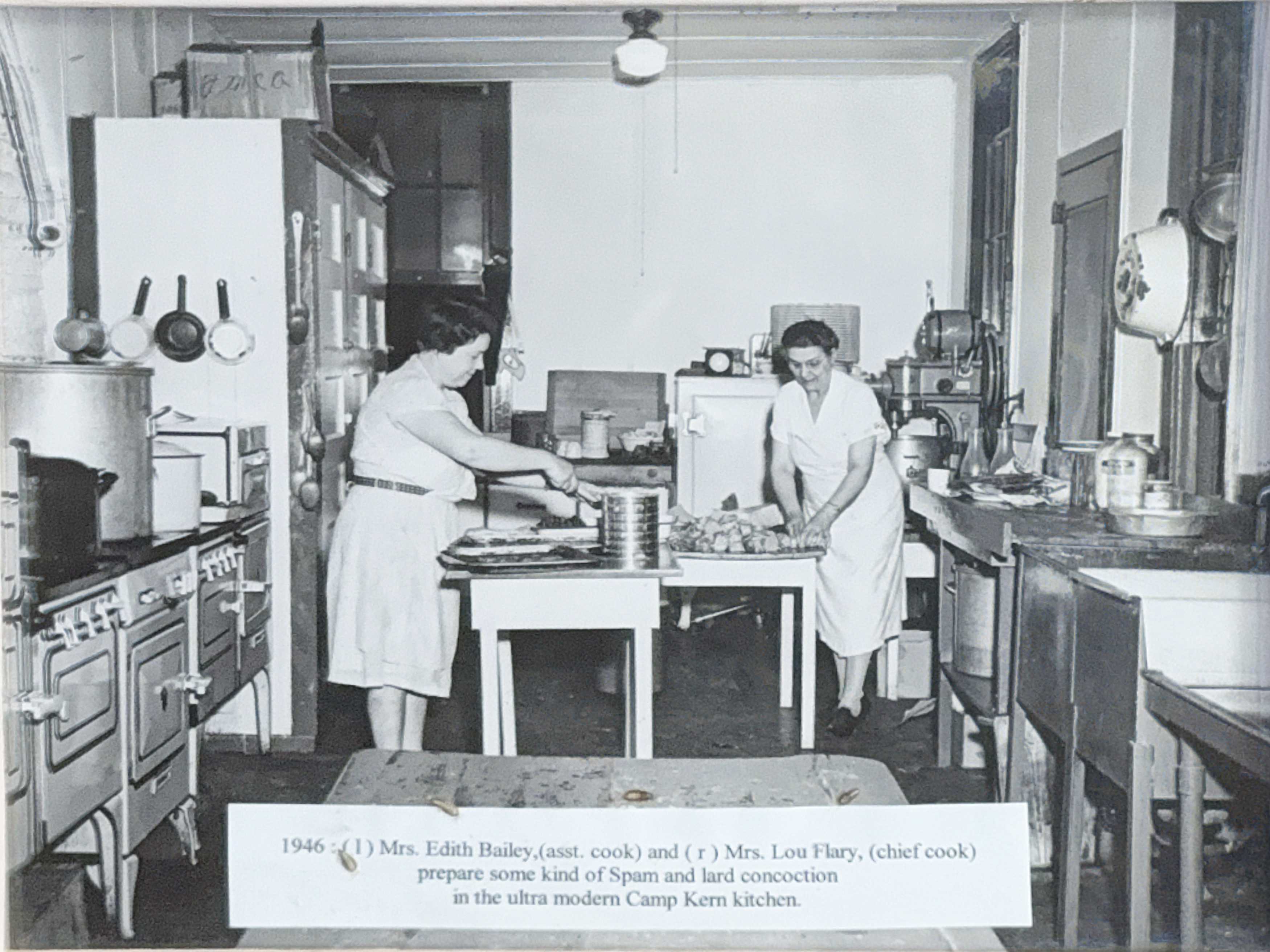 Camp kitchen in 1946